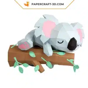 Koala sur branche en papier 3D