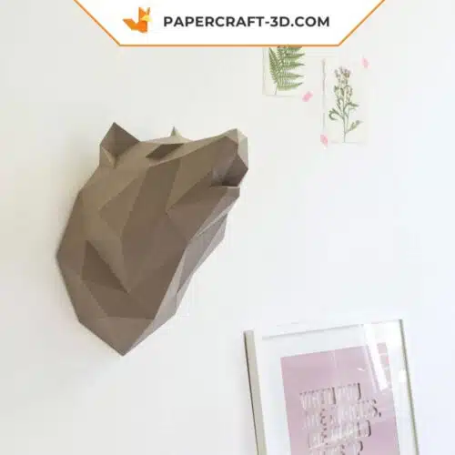 Papercraft de lobo en origami 3D