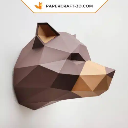 Papercraft di orso grizzly in origami 3D