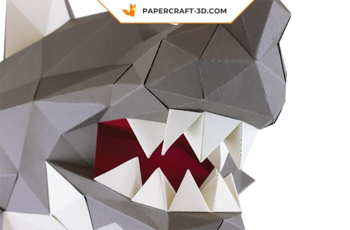 Loup en papier 3D