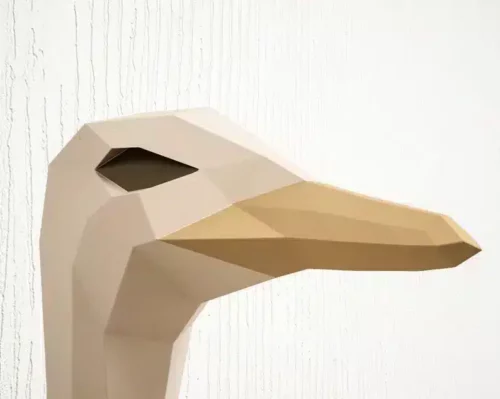 Papercraft Autruche en origami papier 3D de qualité supérieure