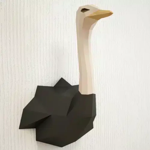 Papercraft de avestruz en origami 3D