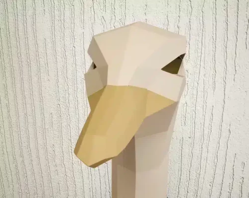 Papercraft Autruche en origami papier 3D de qualité supérieure