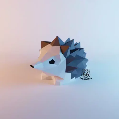 Kit Papercraft Hérisson : origami papier 3D facile à monter