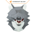 Loup en papier 3D