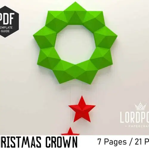 Papercraft corona di Natale in origami