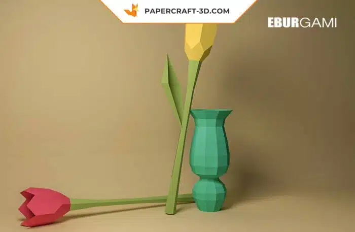 Ensemble de papercraft fleurs en origami papier 3D pour DIY