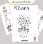 Ensemble de papercraft fleurs en origami papier 3D pour DIY