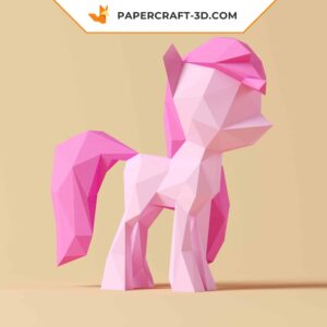 Kit de Papercraft de petit poney, puzzle origami papier 3D pour la décoration intérieure, l’art et les cadeaux