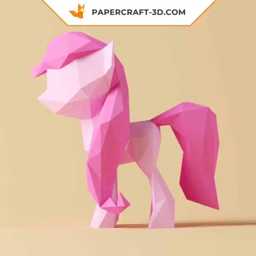 Kit de Papercraft de petit poney, puzzle origami papier 3D pour la décoration intérieure, l’art et les cadeaux