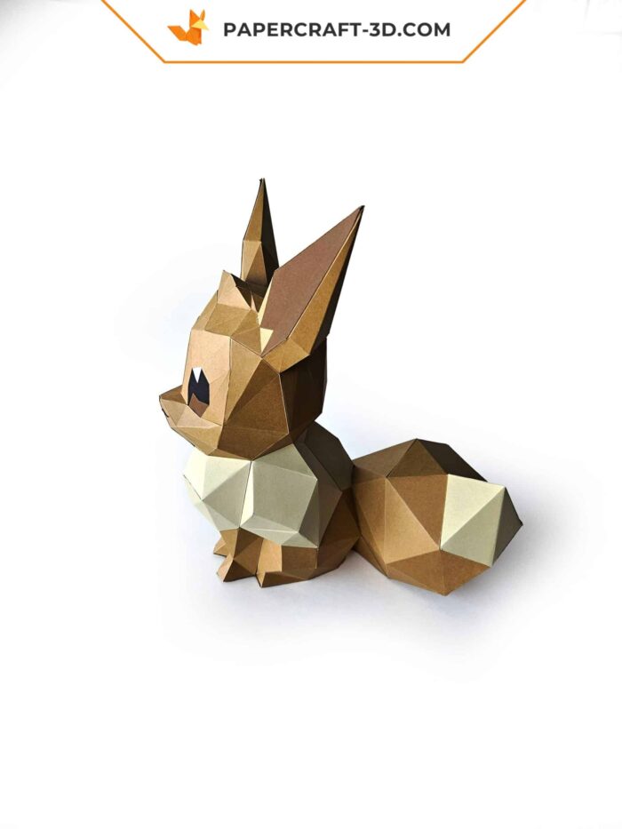 Kit DIY Papercraft Eevee en papier 3D, sculpture basse poly, Pokemon