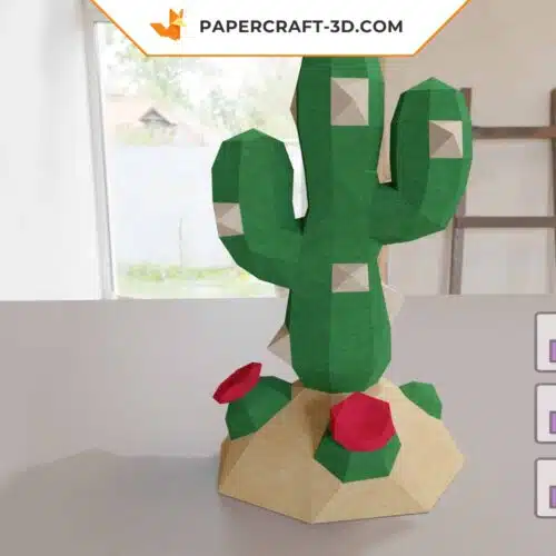Papercraft de cactus en origami