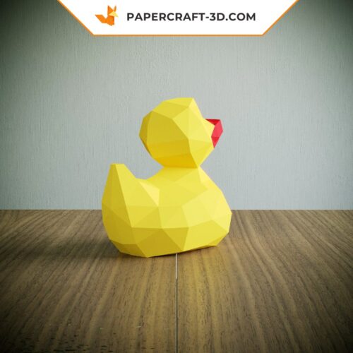 Kit Papercraft Caneton Jaune : puzzle origami papier 3D pour décoration et cadeaux