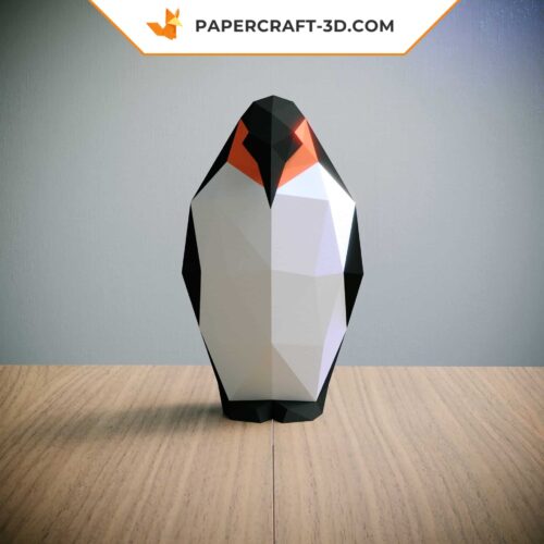 Kit papercraft famille de pingouins pour décoration d’intérieur en origami papier 3D