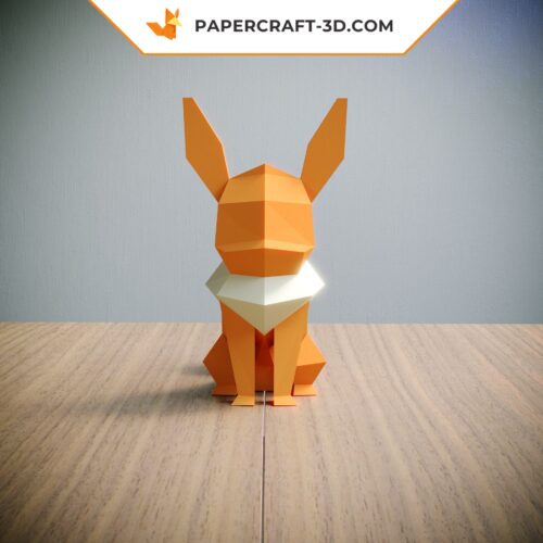 Kit Papercraft Pokemon Évoli : puzzle d’origami papier 3D pour décoration et cadeaux