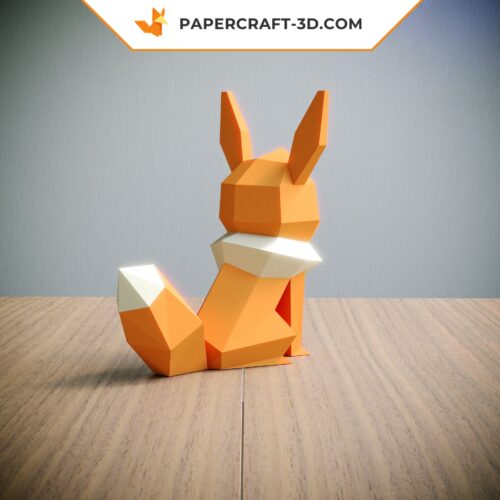 Kit Papercraft Pokemon Évoli : puzzle d’origami papier 3D pour décoration et cadeaux