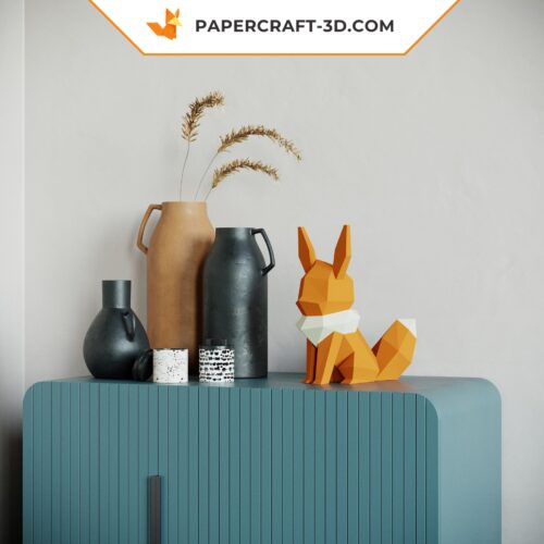 Kit Papercraft Pokemon Évoli : puzzle d’origami papier 3D pour décoration et cadeaux