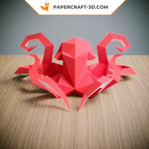 Kit Papercraft Poulpe : puzzle origami papier 3D pour décoration et cadeaux