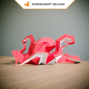 Kit Papercraft Poulpe : puzzle origami papier 3D pour décoration et cadeaux