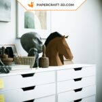 Kit Papercraft Tête de Cheval en Origami Papier 3D pour Décoration Intérieure