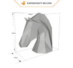 Kit Papercraft Tête de Cheval en Origami Papier 3D pour Décoration Intérieure