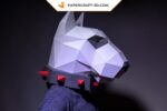 Masque Bull Terrier en papercraft 3D, modèle origami à télécharger