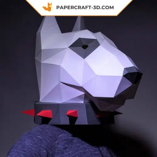 Papercraft maschera Bull Terrier in origami