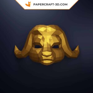 Masque de buffle en papercraft 3D origami, modèle Squid Game