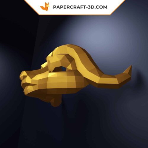 Masque de buffle en papercraft 3D origami, modèle Squid Game