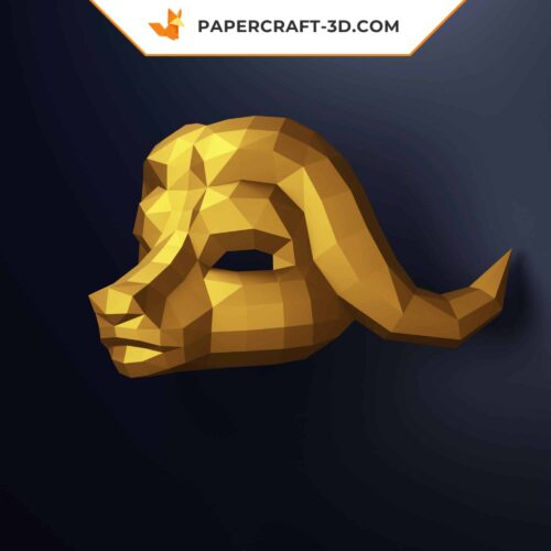 Masque de buffle en papercraft 3D origami, modèle Squid Game