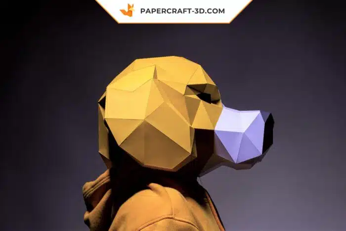 Masque de chien Beagle en papercraft, modèle d’origami 3D à télécharger en PDF