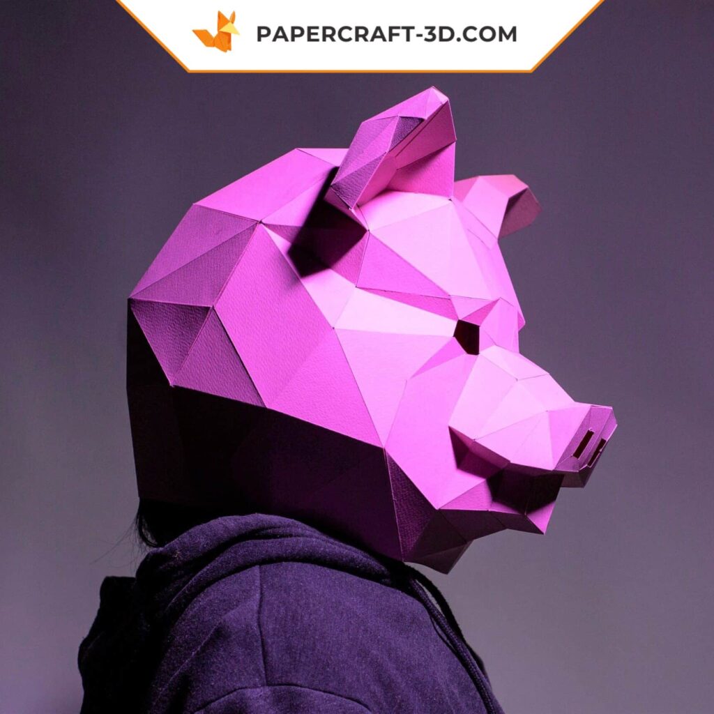 Papercraft masque de cochon en origami