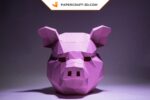 Masque de cochon en papier 3D, modèle Papercraft origami à télécharger en PDF