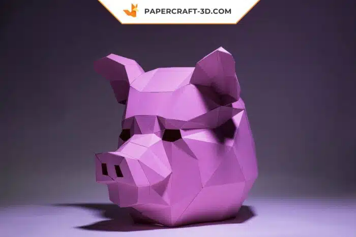 Masque de cochon en papier 3D, modèle Papercraft origami à télécharger en PDF