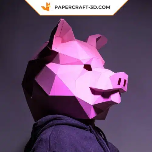 Papercraft maschera di maiale in origami