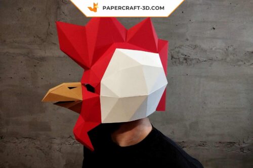 Masque de coq Papercraft origami papier 3D pour Halloween