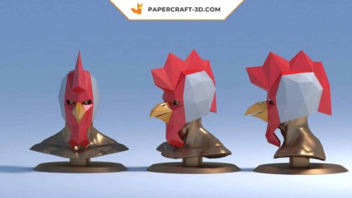 Masque de coq Papercraft origami papier 3D pour Halloween