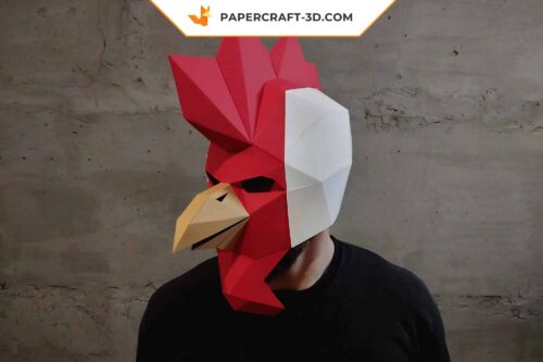 Masque de coq Papercraft origami papier 3D pour Halloween