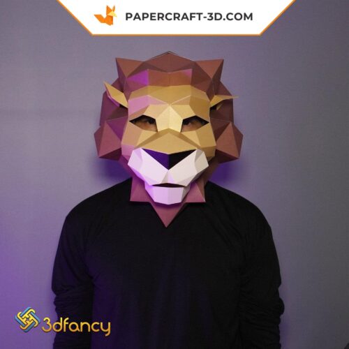 Masque de lion en papier 3D à faire soi-même : Papercraft origami