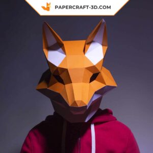 Masque de renard en papier 3D – modèle d’origami Papercraft