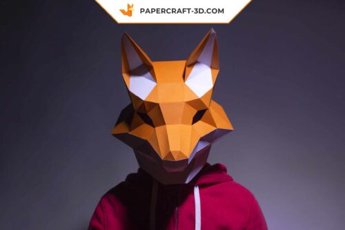 Masque de renard en papier 3D – modèle d’origami Papercraft