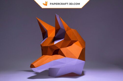 Masque de renard en papier 3D – modèle d’origami Papercraft