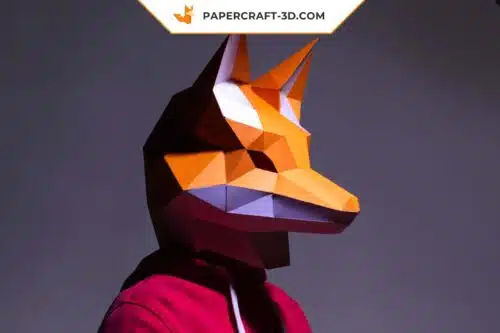 Masque de renard en papier 3D – modèle d’origami Papercraft