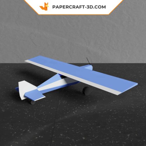 Modèle de papercraft d’avion à train classique 3D en formats SVG, DXF, PDF