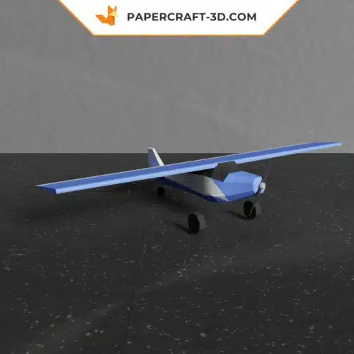 Modèle de papercraft d’avion à train classique 3D en formats SVG, DXF, PDF