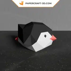 Modèle de papercraft Pingouin Glissant en origami papier 3D