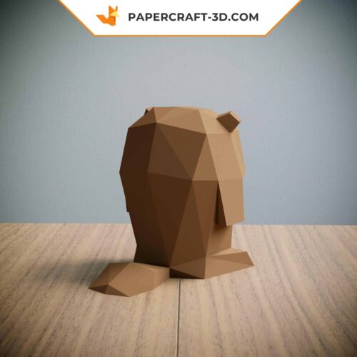 Modèle Papercraft Marmotte en origami papier 3D, Décoration d’intérieur, Œuvre d’art, Cadeaux, PDF, SVG, DXF, Cricut, Silhouette Cameo