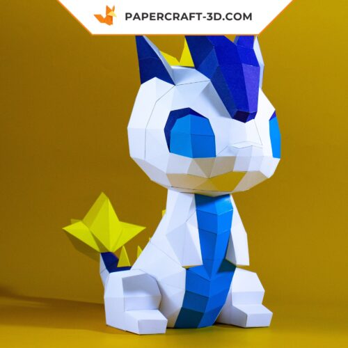 Modèle PDF de dragon en papercraft origami 3D