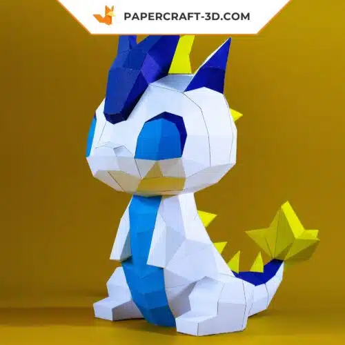 Modèle PDF de dragon en papercraft origami 3D