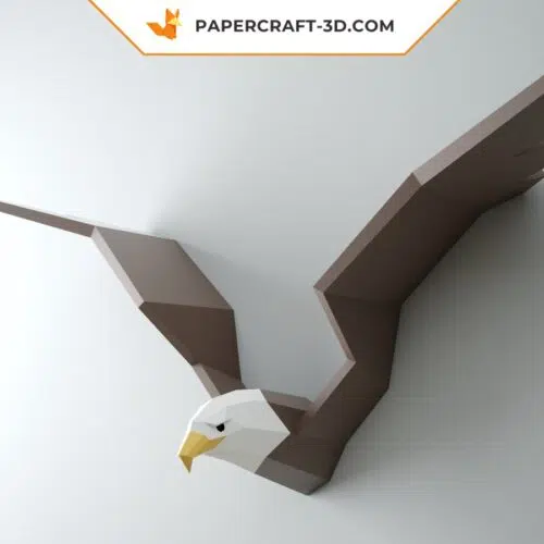 Papercraft águia de parede em origami